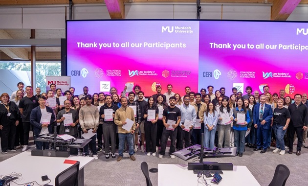 Participants of the 2026 Law & SIT Hackathon in a group photo.