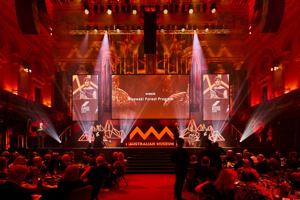 Miyawaki Forest Program wins the 2026 Eureka Science prize. Miyawaki Forest Program wins the 2026 Eureka Science prize. Grey Coupland accepts the award.