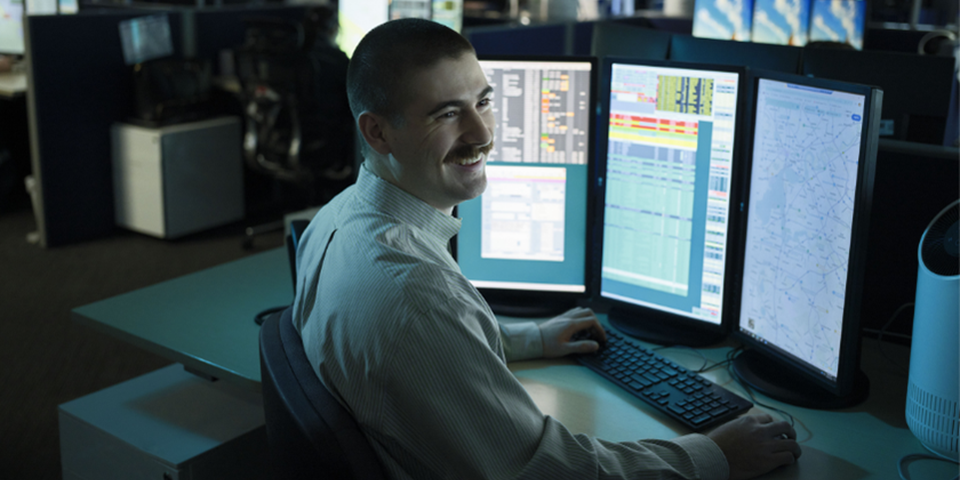 Joel Blazevic, a Murdoch University mathematics graduate, working as an insights analyst analysing real-time emergency response data to support decision-making at St John WA.