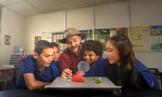 Jason Pitman, a Murdoch University graduate and secondary teacher, engaging students in an inclusive classroom while connecting learning to real‑world experiences.