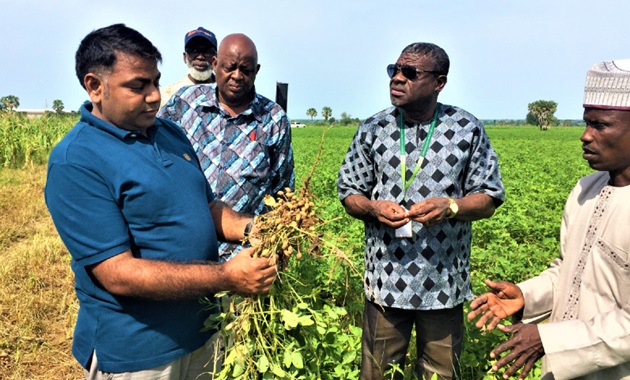 Dr Varshney with colleagues during field visit to Nigeria