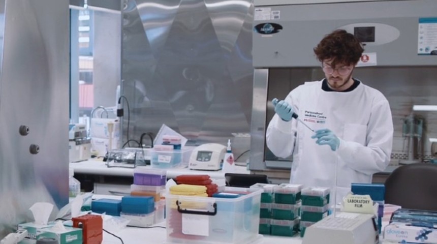 Dr Yuval Gurfinkel_2 Dr Yuval Gurfinkel in the Personalised Medicine Centre lab at Murdoch University