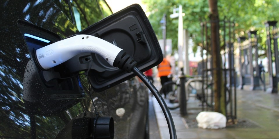 An electric car on charge.