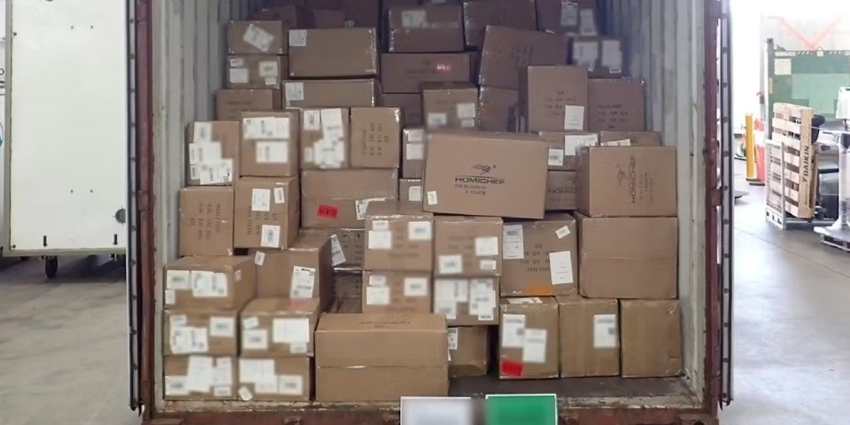 A truck packed with boxes of illegal tobacco and vapes