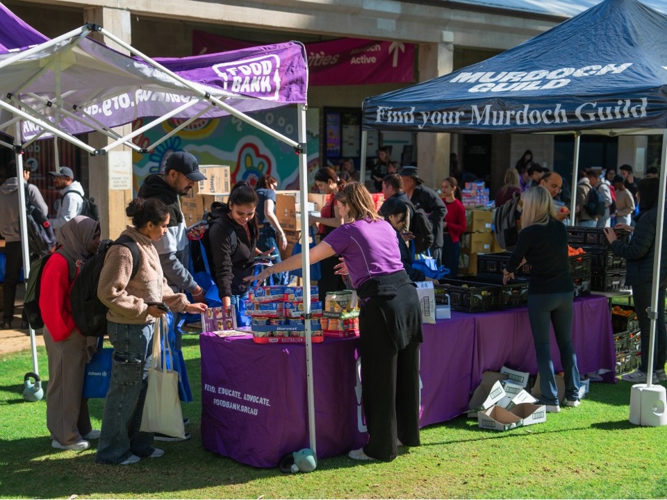 Allianz Foodbank free market stall for international students in Bush Court