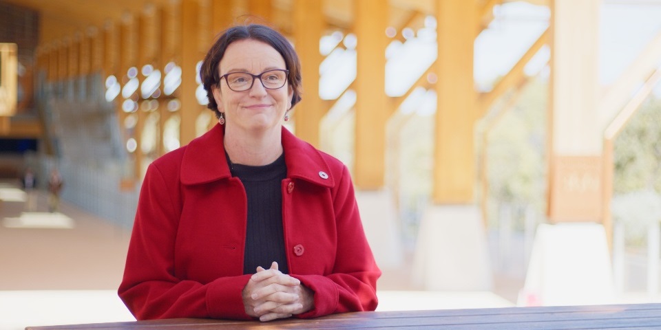 Linda outside of Boola Katitjin