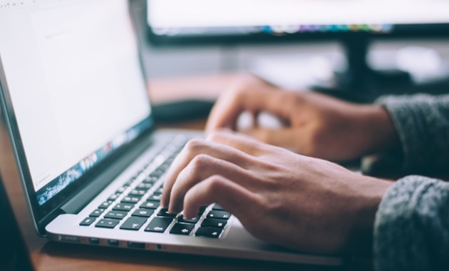 Man working on laptop