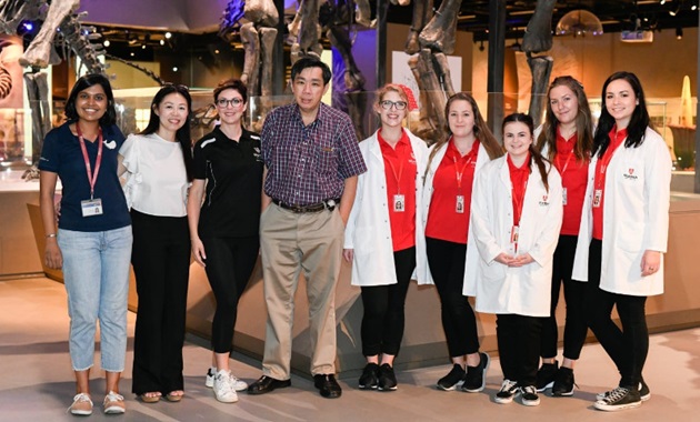 Murdoch students and staff with representatives of the Lee Kong Chian Natural History Museum in Singapore