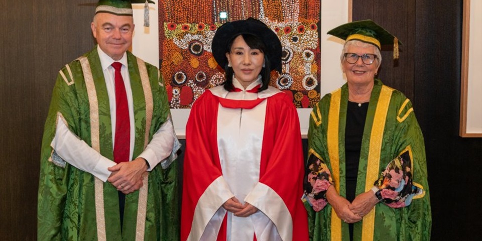 Murdoch University Vice Chancellor Professor Andrew Deeks, Her Majesty The Queen Mother of Bhutan, Tseyring Pem Wangchuck, Murdoch University Chancellor Gail McGowan PSM