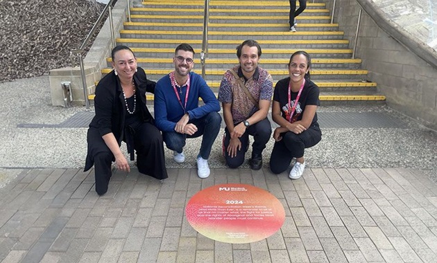 Chanelle van den Berg, Yohann Devezy, Jordan Ah Chee and Jenna Woods at the Reconciliation Walk