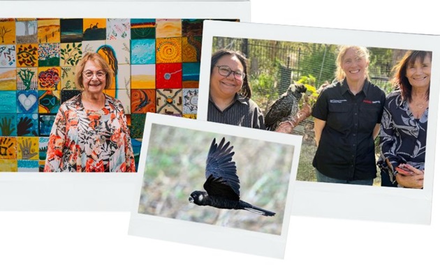 The winners of Premier's Science Awards in small polaroids.