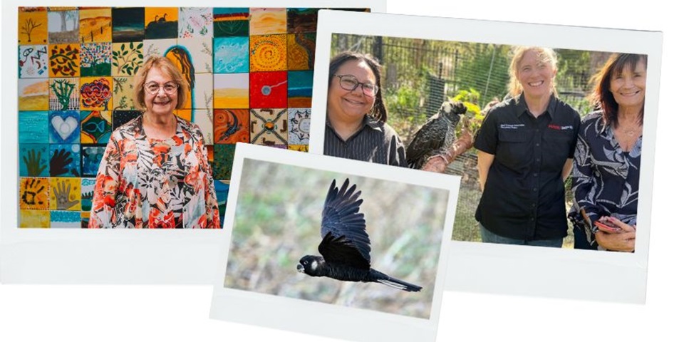 The winners of Premier's Science Awards in small polaroids.