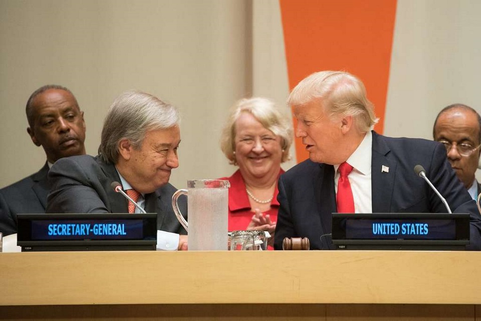 President Donald J Trump and Antonio Guterres. President Donald J Trump and Antonio Guterres.
