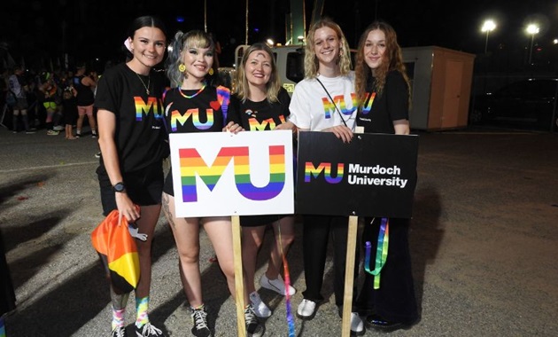 Students at Pride event