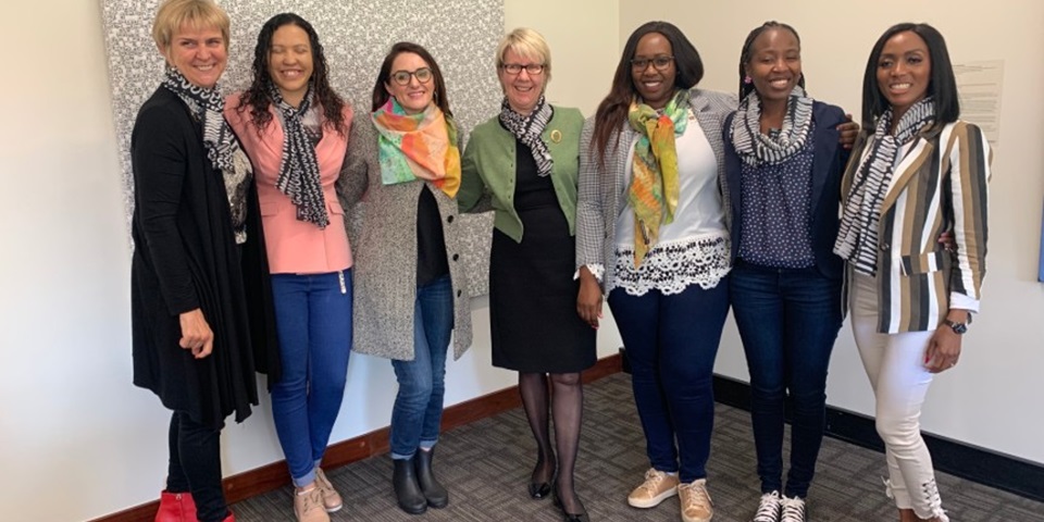 Professor Lyn Karstadt, Deputy Vice Chancellor International and Vice Chancellor Professor Eeva Leinonen with Kingdom Business Network delegation