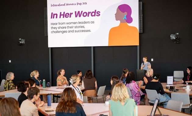 Staff across the University gathered to hear from inspirational women in our community.