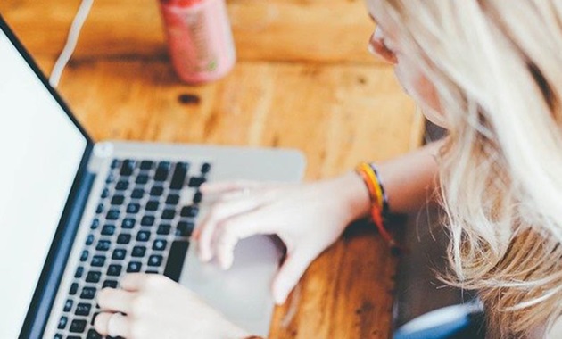 Person studying on laptop