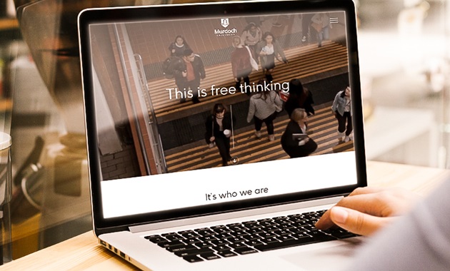 This is Free Thinking microsite on laptop