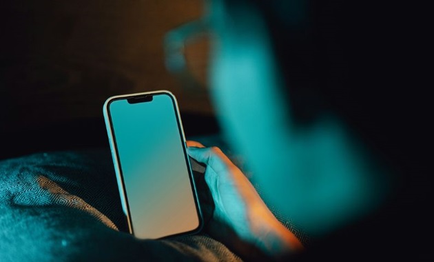 Picture of a hand holding a blank phone.