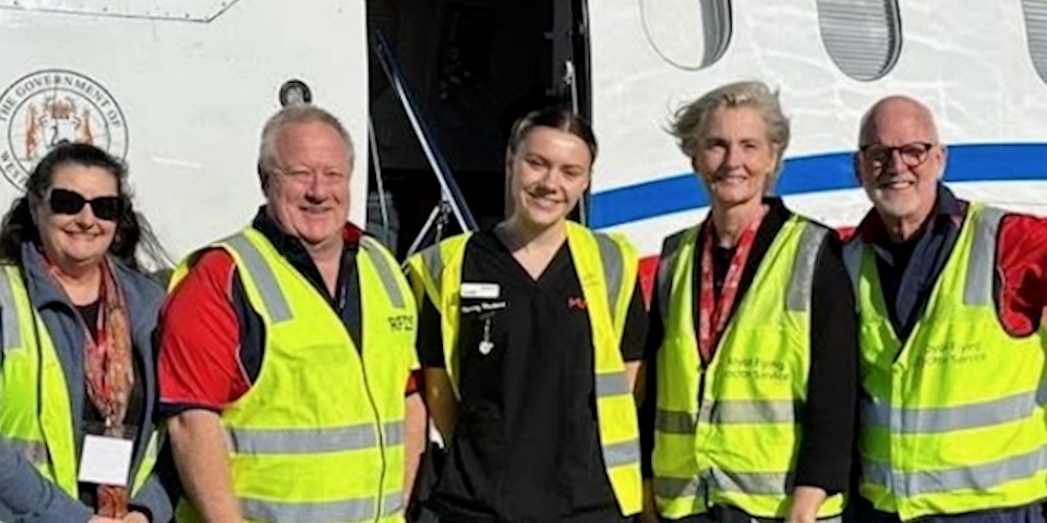 Murdoch University Nursing student with Royal Flying Doctor Service team