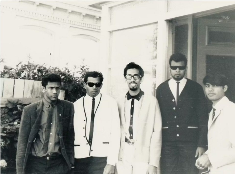 VJ Mishra (far right) with friends from the Empire Theatre days. Photo: Vijay Mishra