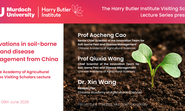 Lecture title with image of seedling in dirt
