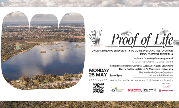 Proof of Life symposium image with wetland background
