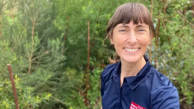 Grey Coupland in front of a Miyawaki Forest