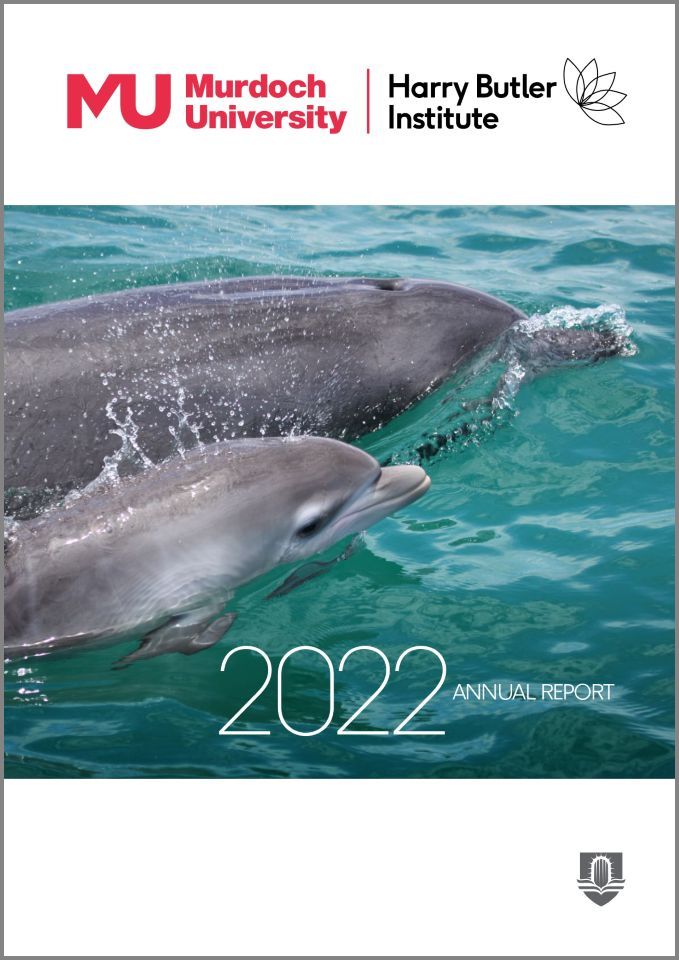HBI Annual Report 2022 Cover image featuring dolphins