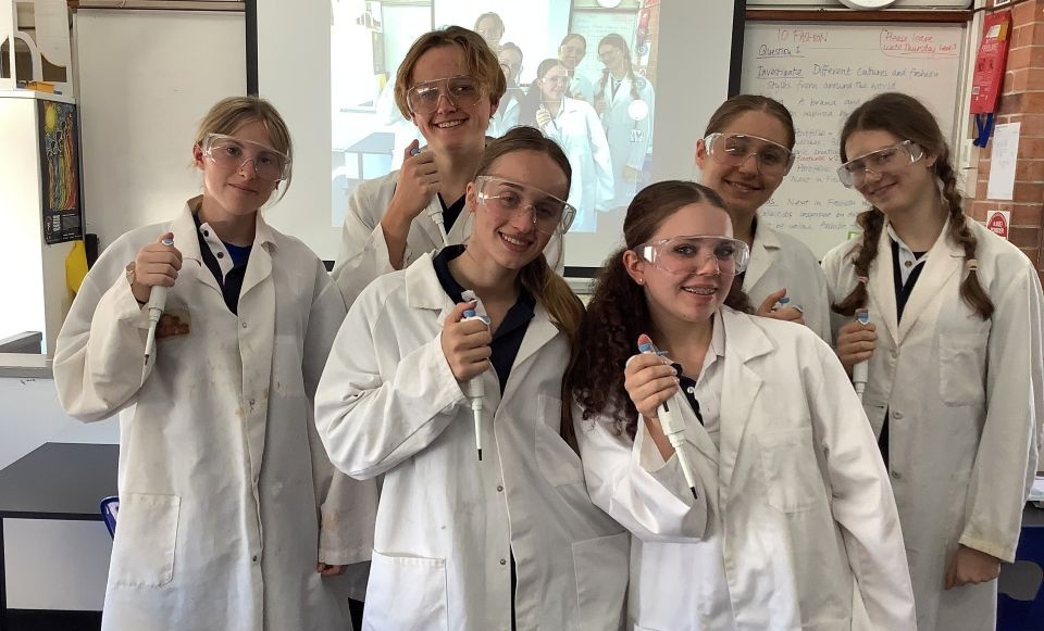 John Curtin College students with their pipettes