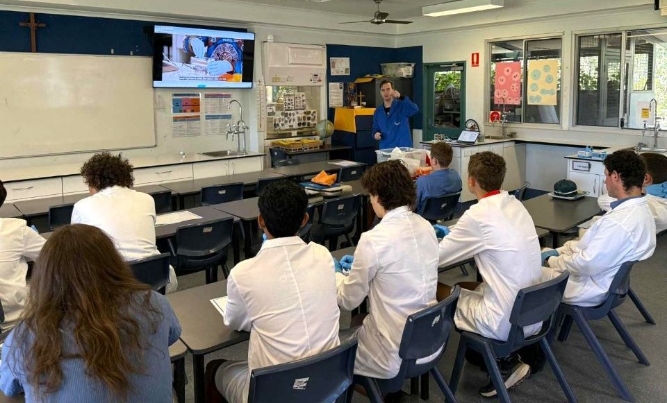 St Marys College Broome students learning barcoding from Jeremy AGRF