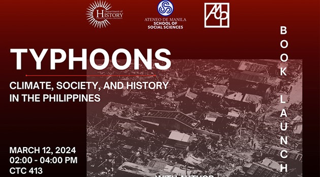 Poster for book launch for Typhoons