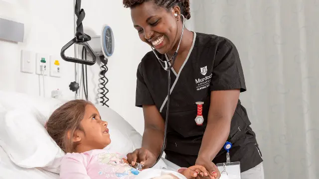 nurse with young girl