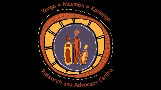 YMK Logo Ochre Curved Writing with Black Background