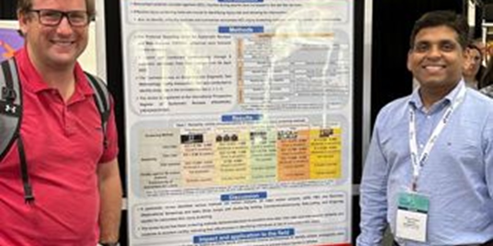 Manoj presenting a poster