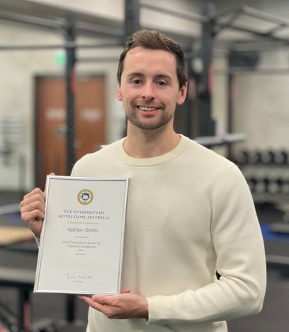 Nathan wins the Vice-Chancellor Award for Teaching Excellence at the University of Notre Dame Australia