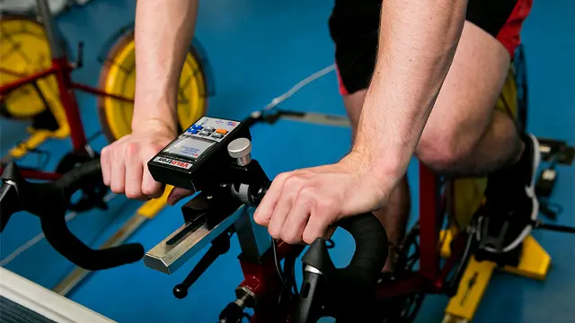 Person on exercise bike