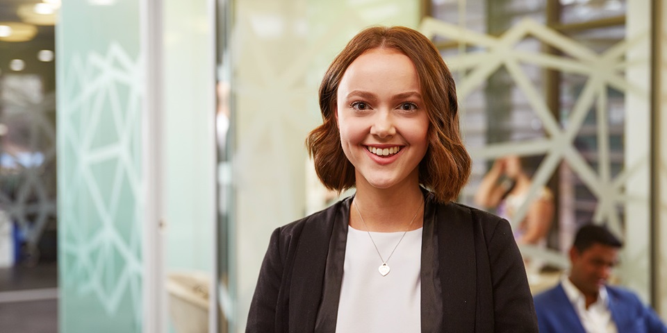 Woman smiling at camera