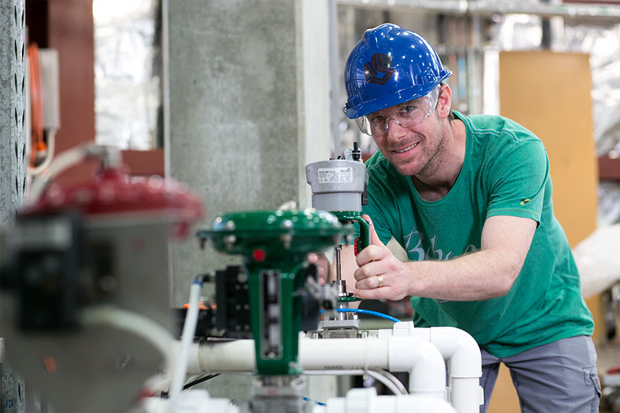 engineer with equipment
