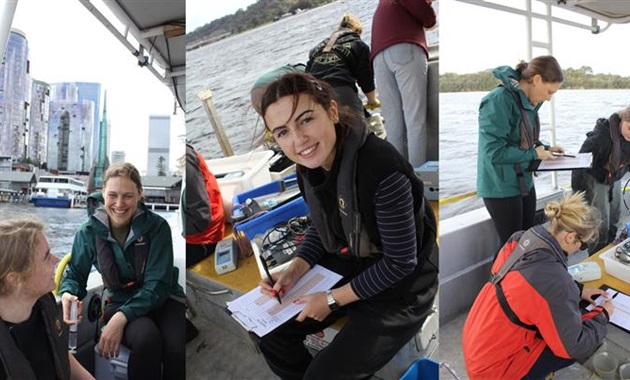Students doing wetland monitoring