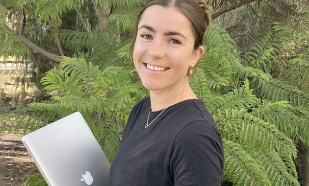 Student with laptop