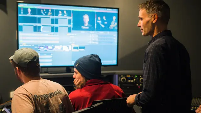 Sound students working in a studio at Murdoch University