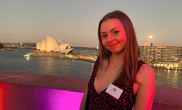 Brooke Powell in front of Sydney Opera house