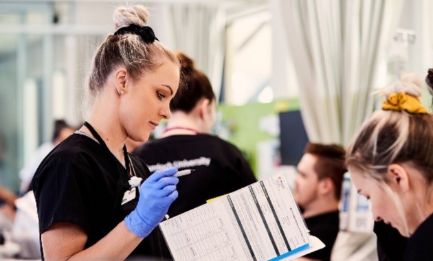 Nursing student in teaching area