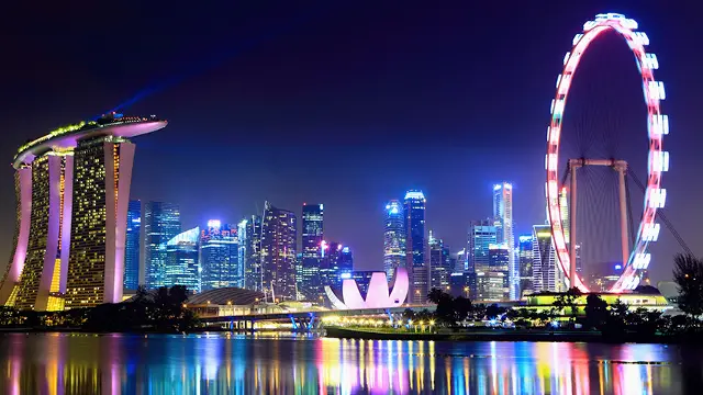Night skyline of Singapore