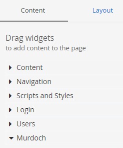 Screenshot of Drag Widgets toolbox