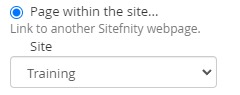 Screenshot of Site Dropdown 